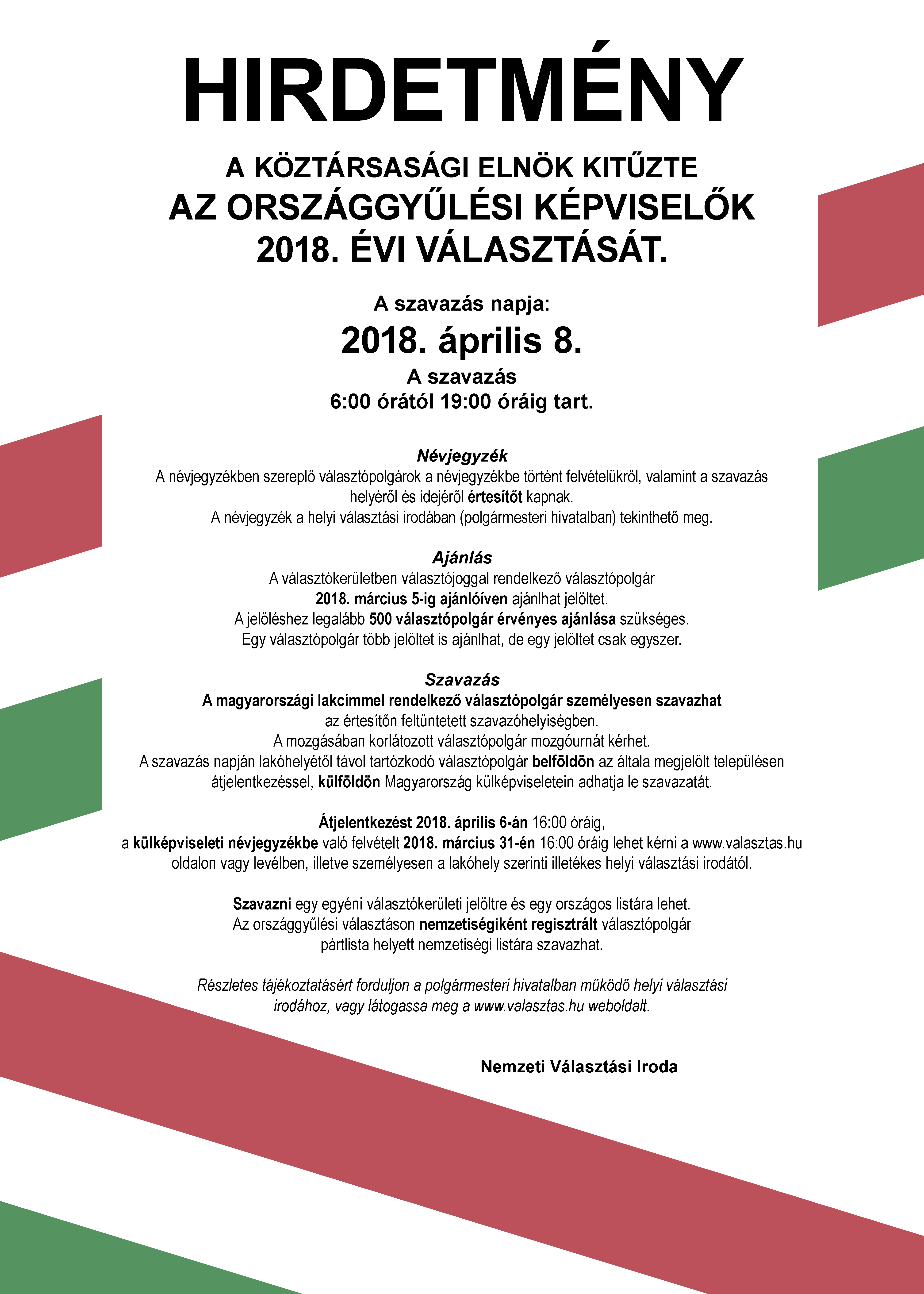 valasztasi hirdetmeny 2018